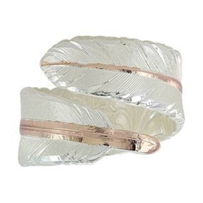Montana Silver Rose Gold Filament Feather Ring 10