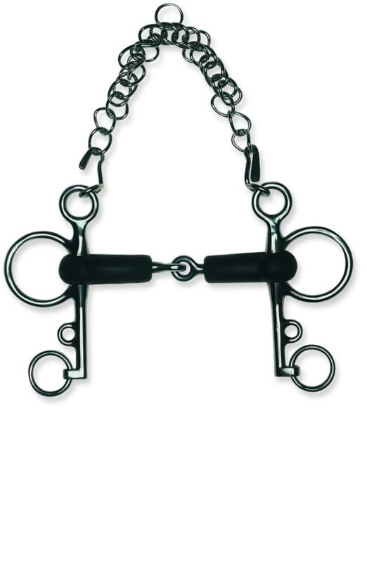 Metalab Jointed 13mm Rubber Pelham with Curb Chain