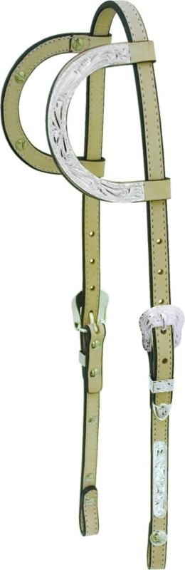 Tex Tan Silver Bars Double Ear Show Headstall Brn