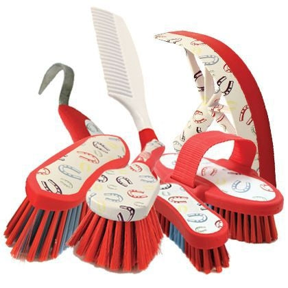 Equestria Sport HorseShoes Grooming Set Chili Red