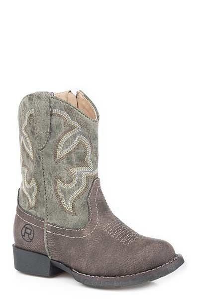 Roper Toddler Round Toe Cowgirl Boot 5 Brown/Green