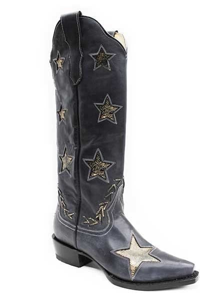 Stetson Ladies Big Star Snip Toe Boots 6 Blk