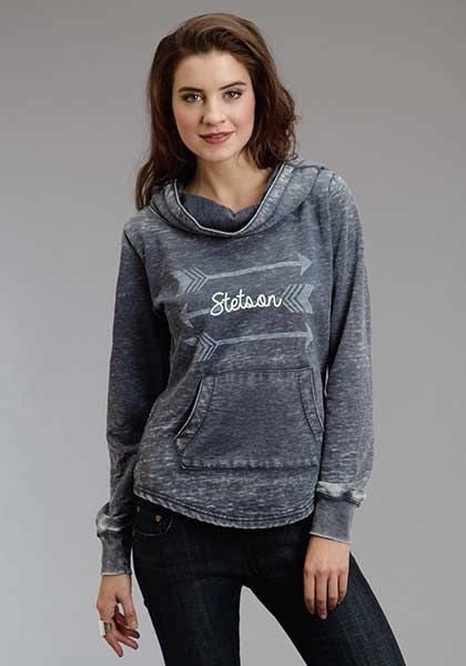 Stetson Ladies Arrows On Chest Sweatshirt L Blu