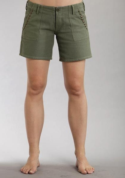 Stetson Ladies Stretch Boyfriend Shorts 10 Green