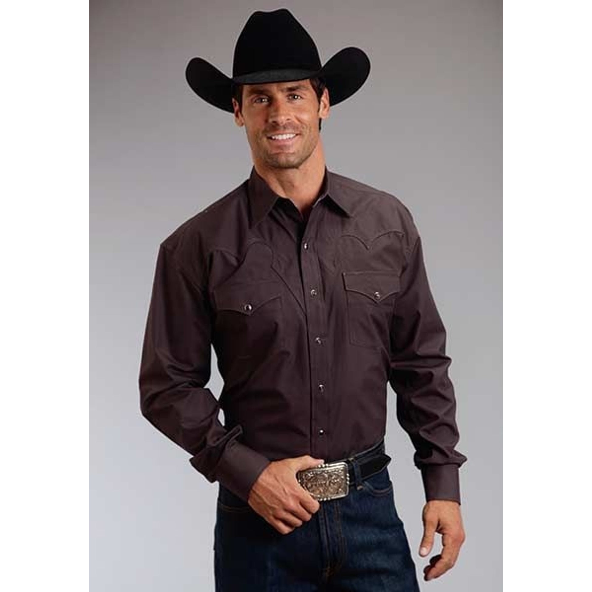 Mens Peached Poplin LS Shirt