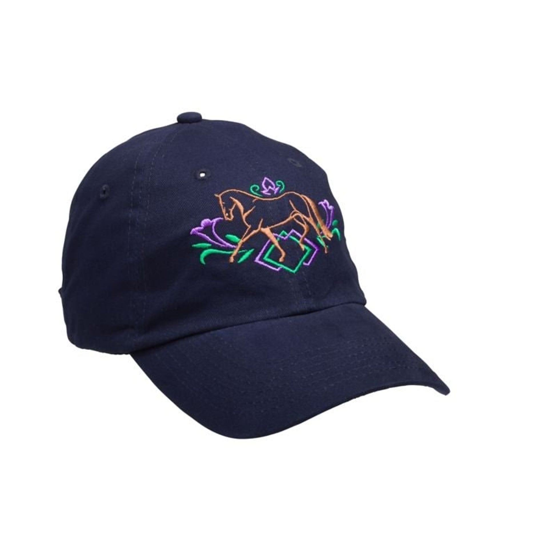 Kelley Ladies Floral Dressage Cap Nvy