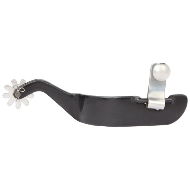Myler 9 Point Rowel Black Steel Spurs Sm Brn