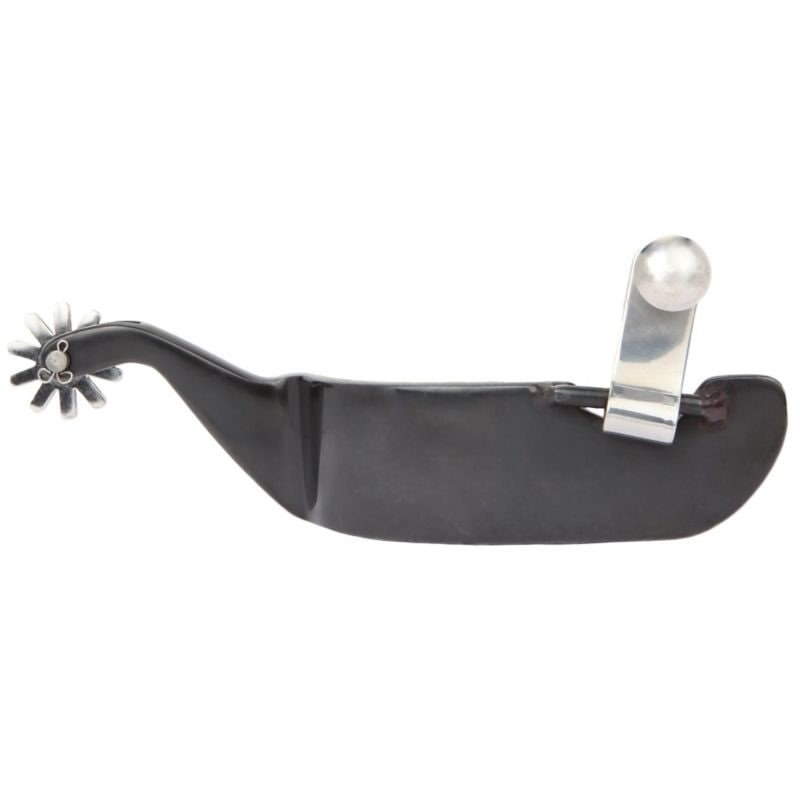 Black Steel 10 Point Rowel 1 1/4 Band Spur Med Brn