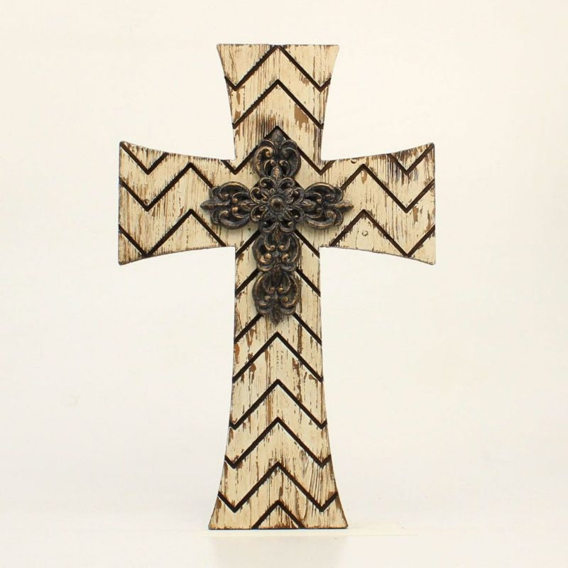 WestMoments Chevron Wood Resin Cross Wall Hanging