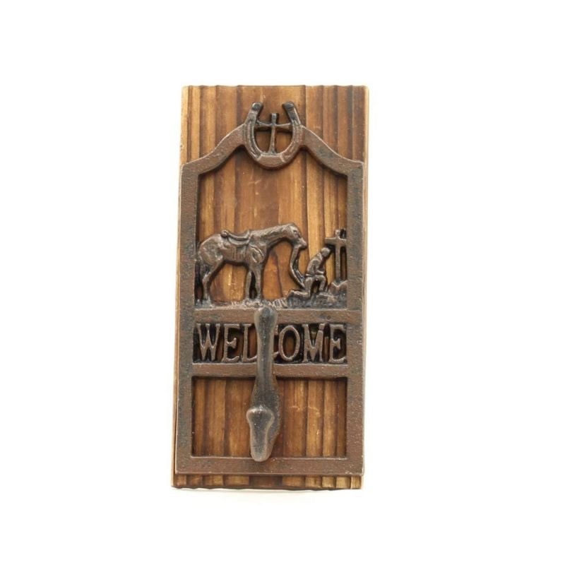 WestMoments Cowboy Prayer Wood/Metal Hook 3.5 X7.5