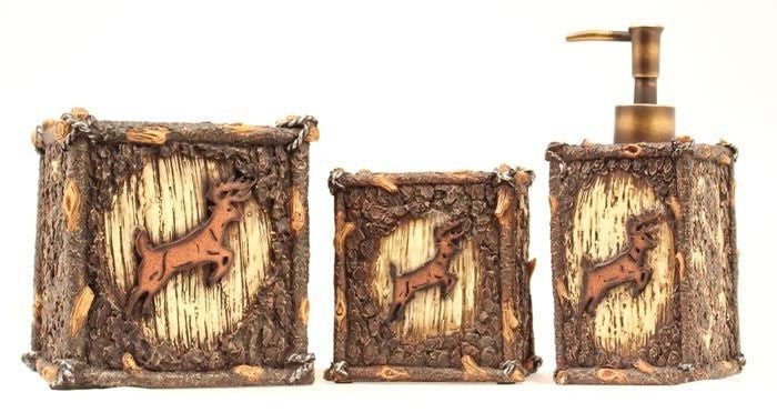 Western Moments Deer Soap/Tissue/Toothbrush Holder