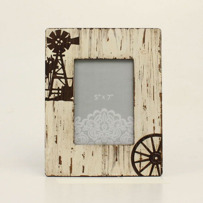 Western Moments Distress Windmill Wood Frame 5X7