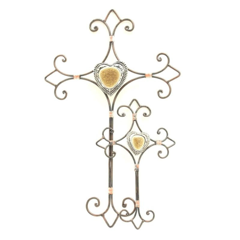 WestMoment Metal Heart/Cross Wall Hanging 2 Pc Set