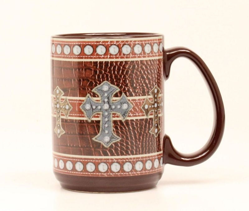 Western Moments Western Leather Cross Mug