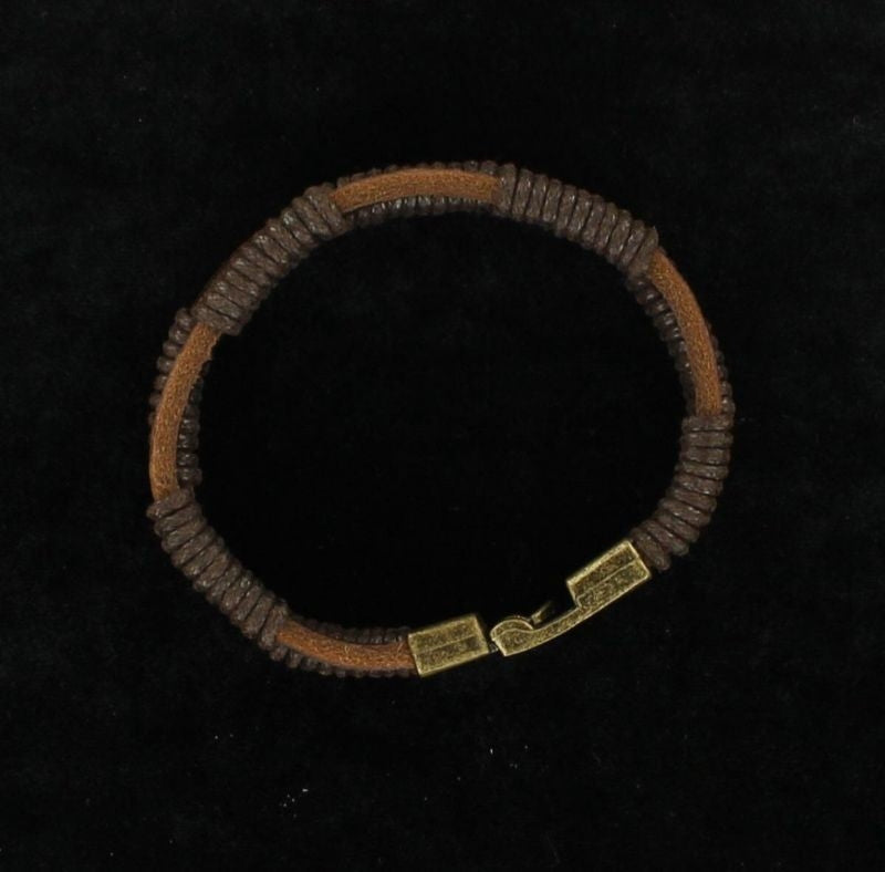 Twister Three Strand Wrap BraceletBk/Wh