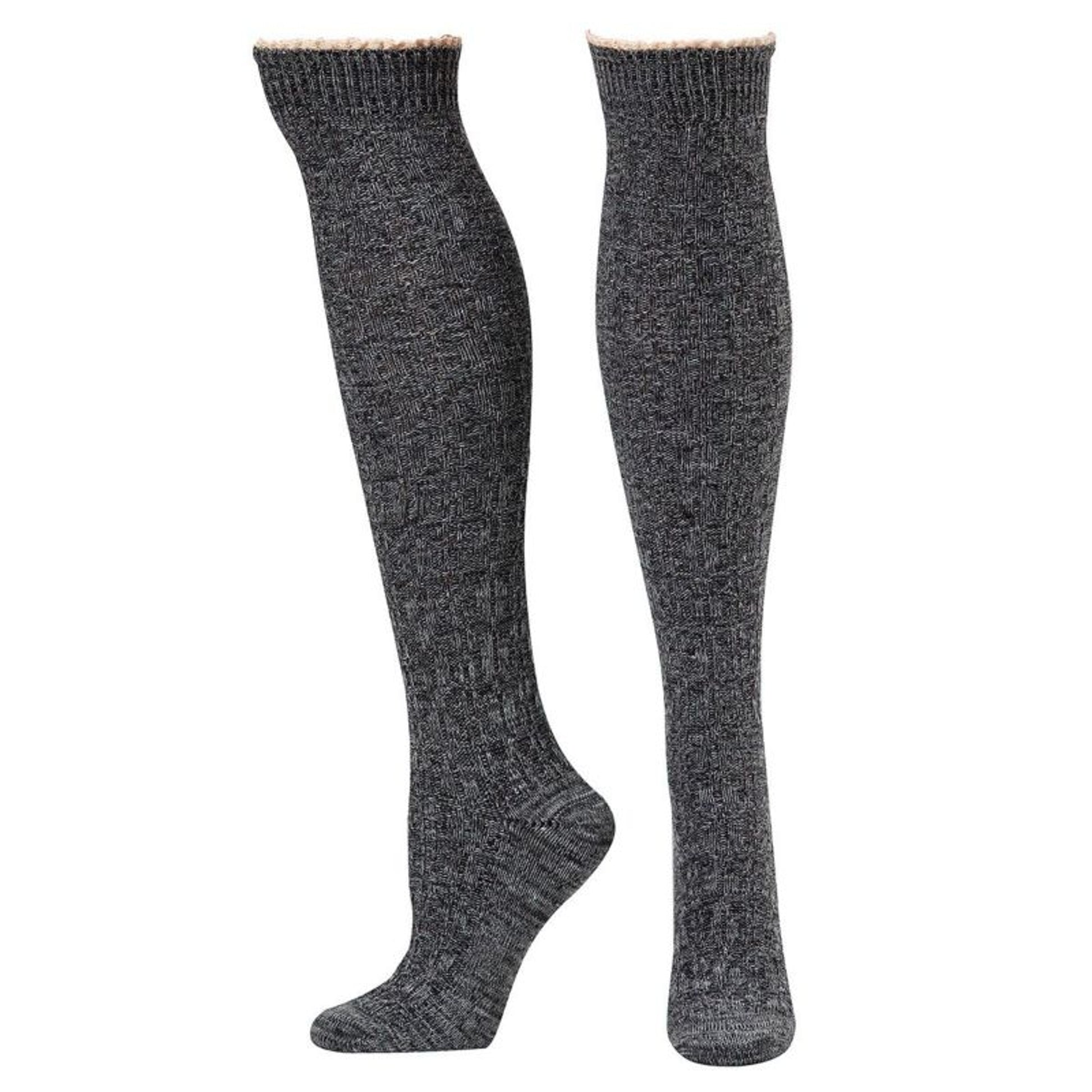 Blazin Roxx Ladies Lace Over The Calf Socks Lg Blk