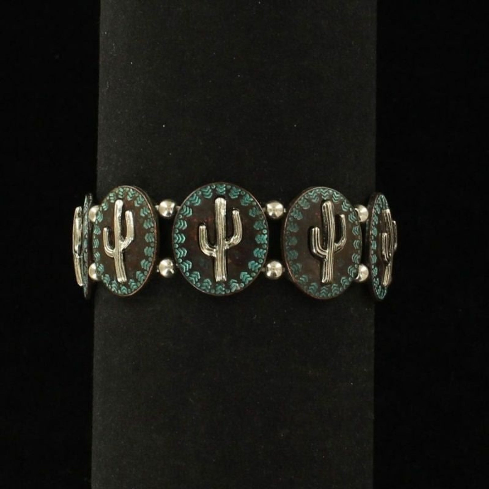 Blazin Roxx Cacti Discs Stretch BraceletPatina