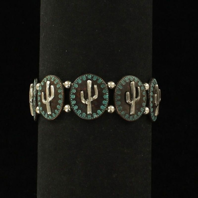 Blazin Roxx Cacti Discs Stretch BraceletPatina