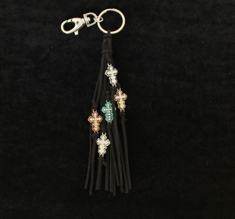 Blazin Roxx Fringed Multi Cross Key ChainBlack