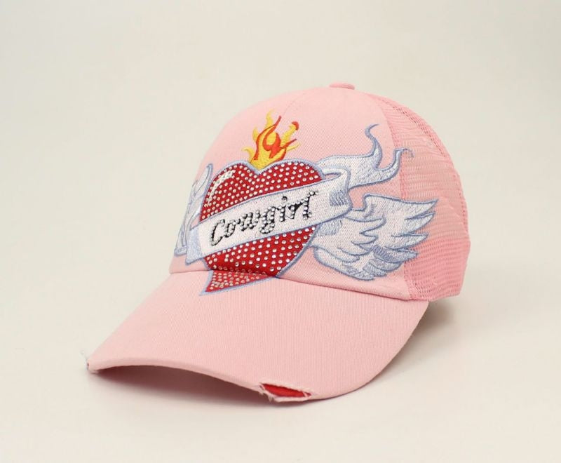 Blazin Roxx Ladies Heart Tattoo Cap Pnk