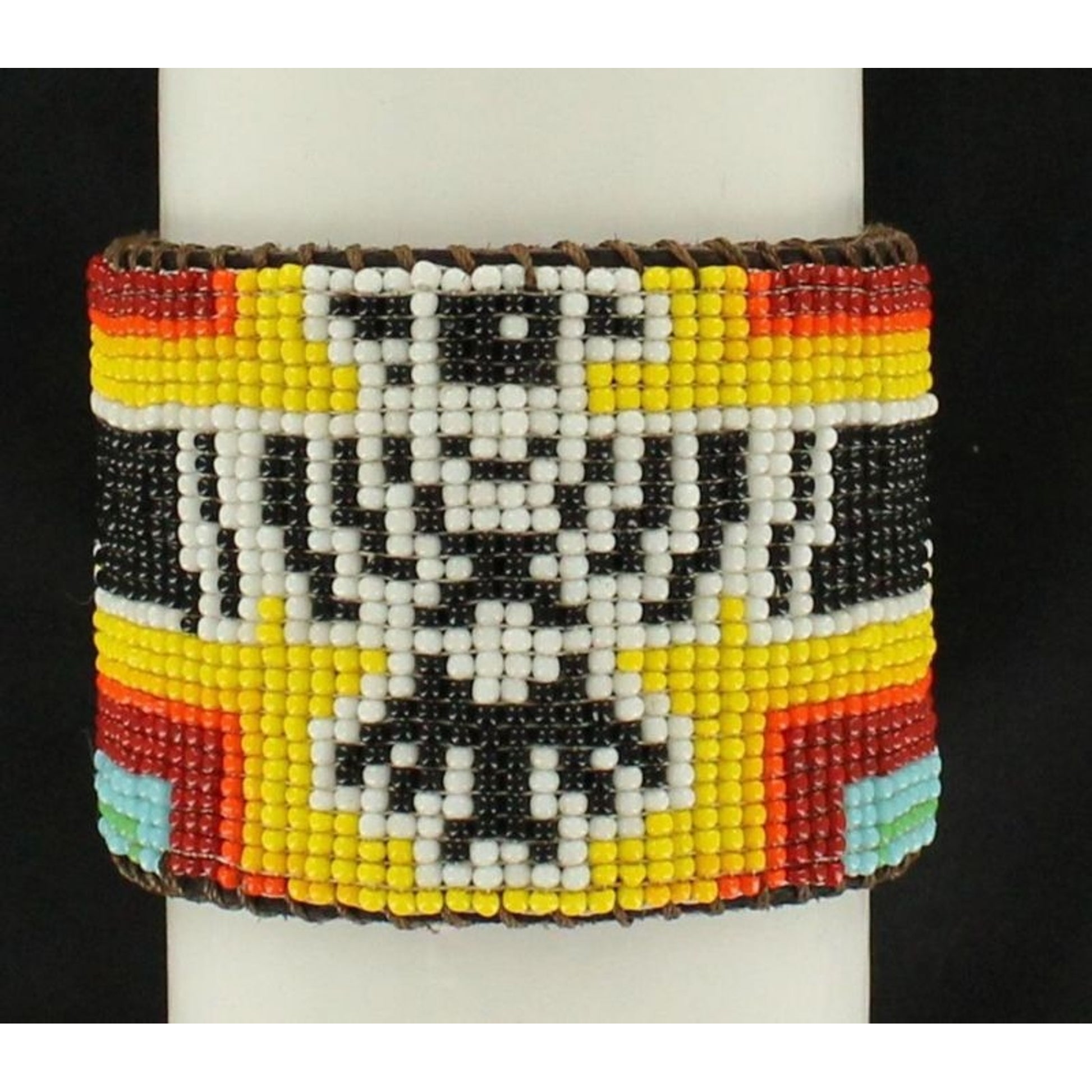 Blazin Roxx Thunderbird Bead Cuff BraceletBk/Wh