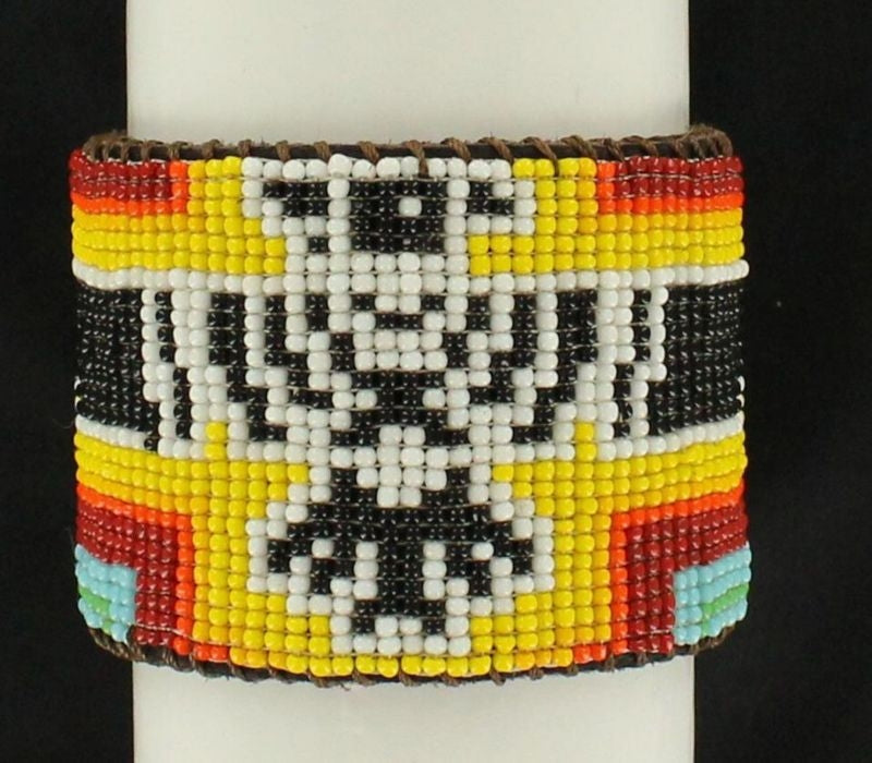 Blazin Roxx Thunderbird Bead Cuff BraceletBk/Wh