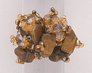 Blazin Roxx Stone Bead RingBk/Wh