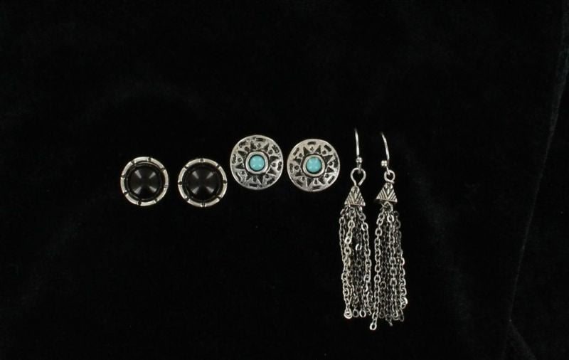 Blazin Roxx Trio Earrings SetBk/Wh