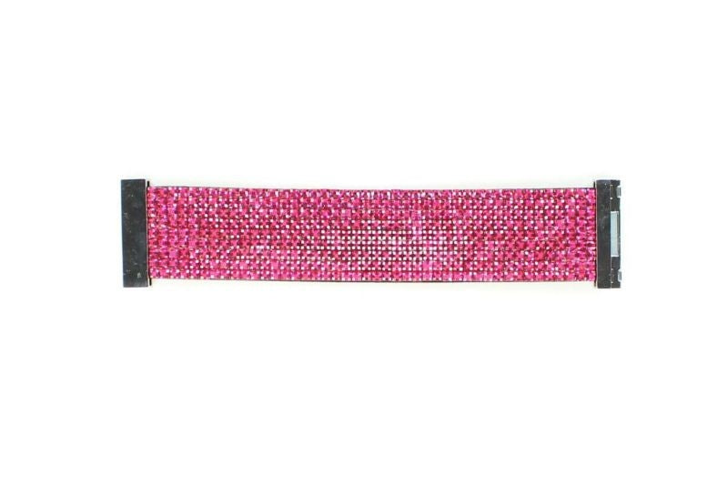 Blazin Roxx Wide Crystal Wrap BraceletBk/Wh