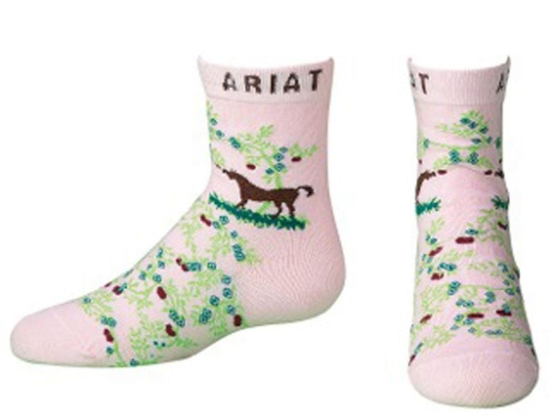 Ariat Girls Orchard Crew Socks Pink