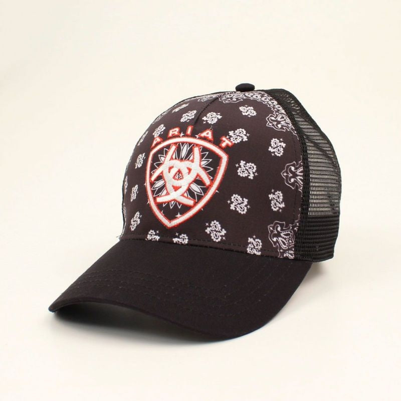 Ariat Ladies Velcro Back Mesh Paisley Cap Black