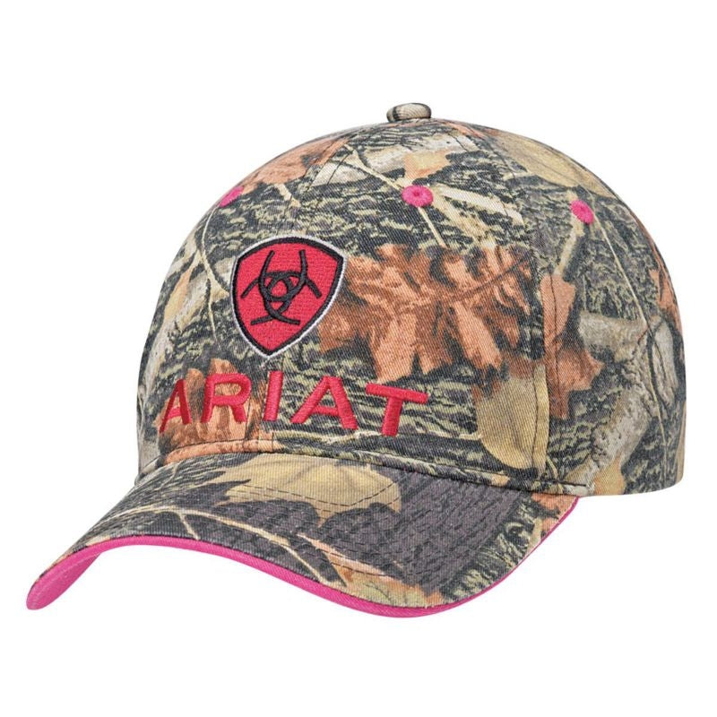 Ariat Ladies Velcro Back Mossy Oak Cap Pink/Grey
