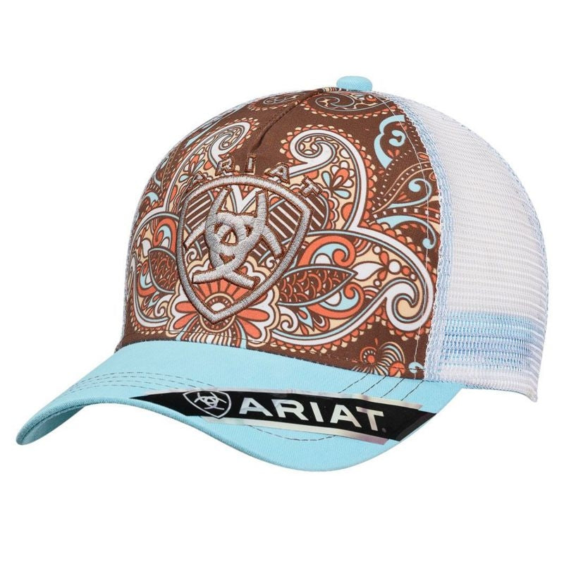 Ariat Ladies Velcro Back Paisley Western Cap Bl/Br