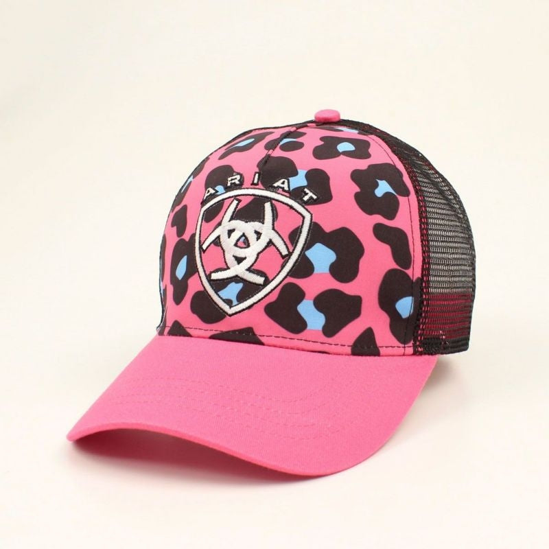 Ariat Ladies Velro Mesh Back Leopard Cap Pink