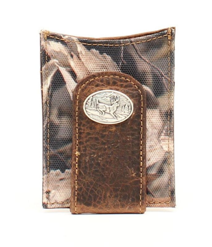 Ariat Mens Money Clip Bonz Camo Deer Conch Wallet