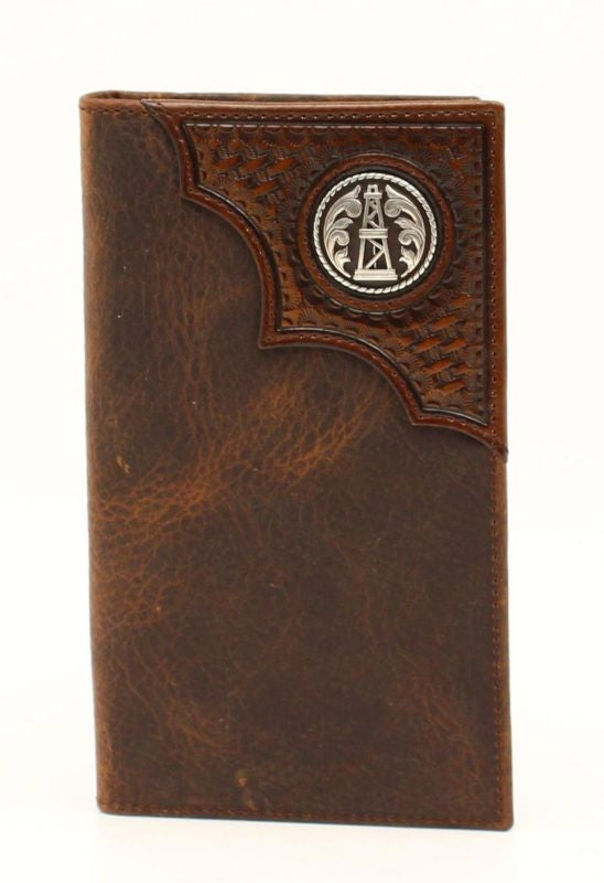 Rodeo Basketweave CornerTab OilRig Conch WalletBr