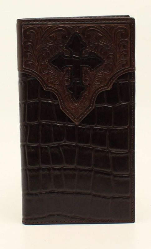 Rodeo Croc Floral Embossed CrossOverlay WalletBrn