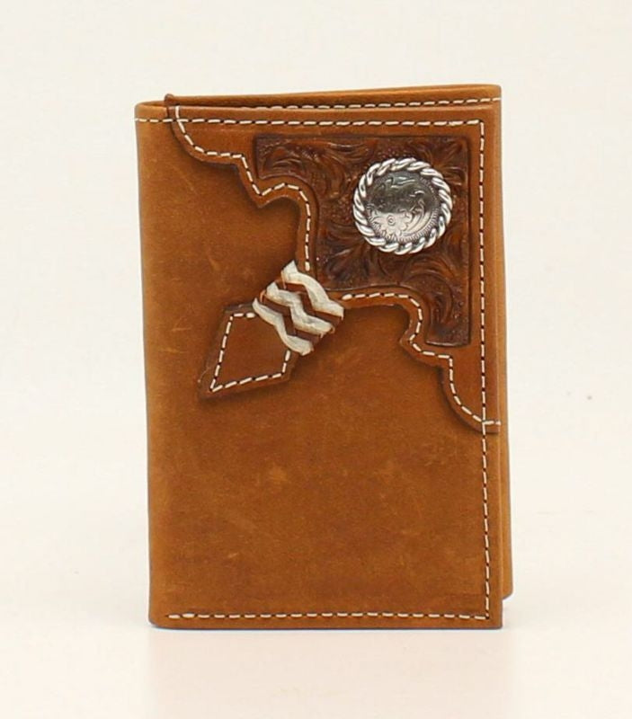 Trifold Embossed Rawhide Concho Tab WalletBr