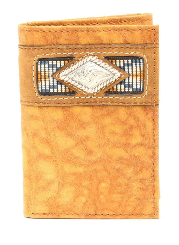 Ariat Mens Trifold Ribbon Inlay Gator Wallet
