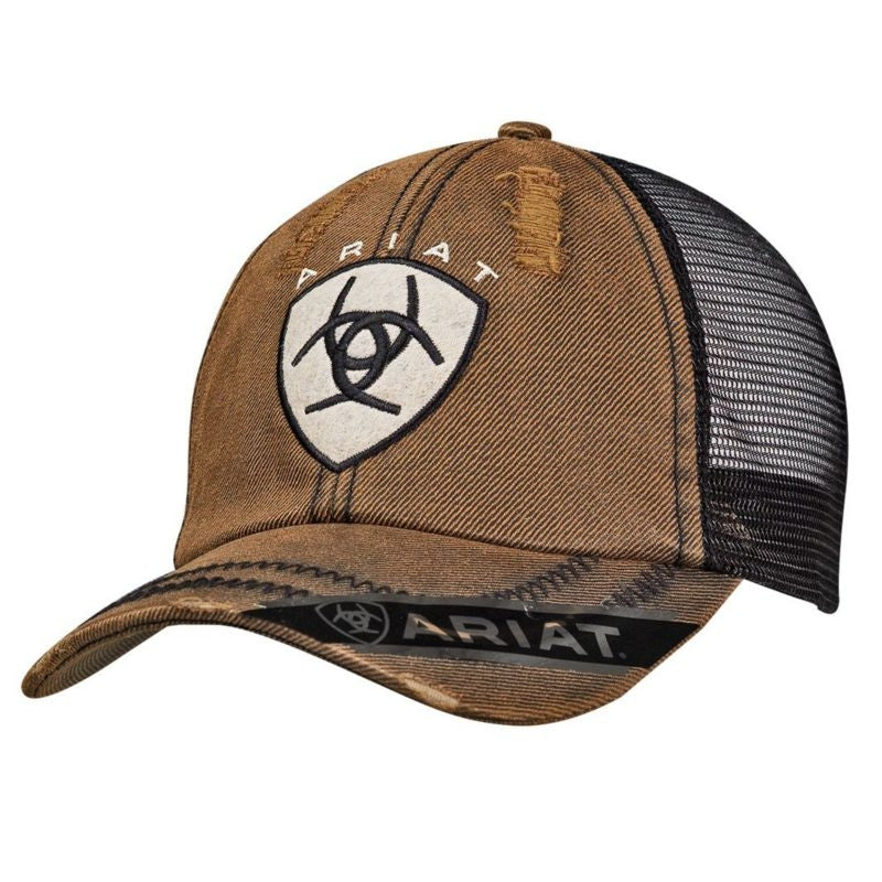 Ariat Men Velcro Mesh Back Oilskin Cap Black/Brown