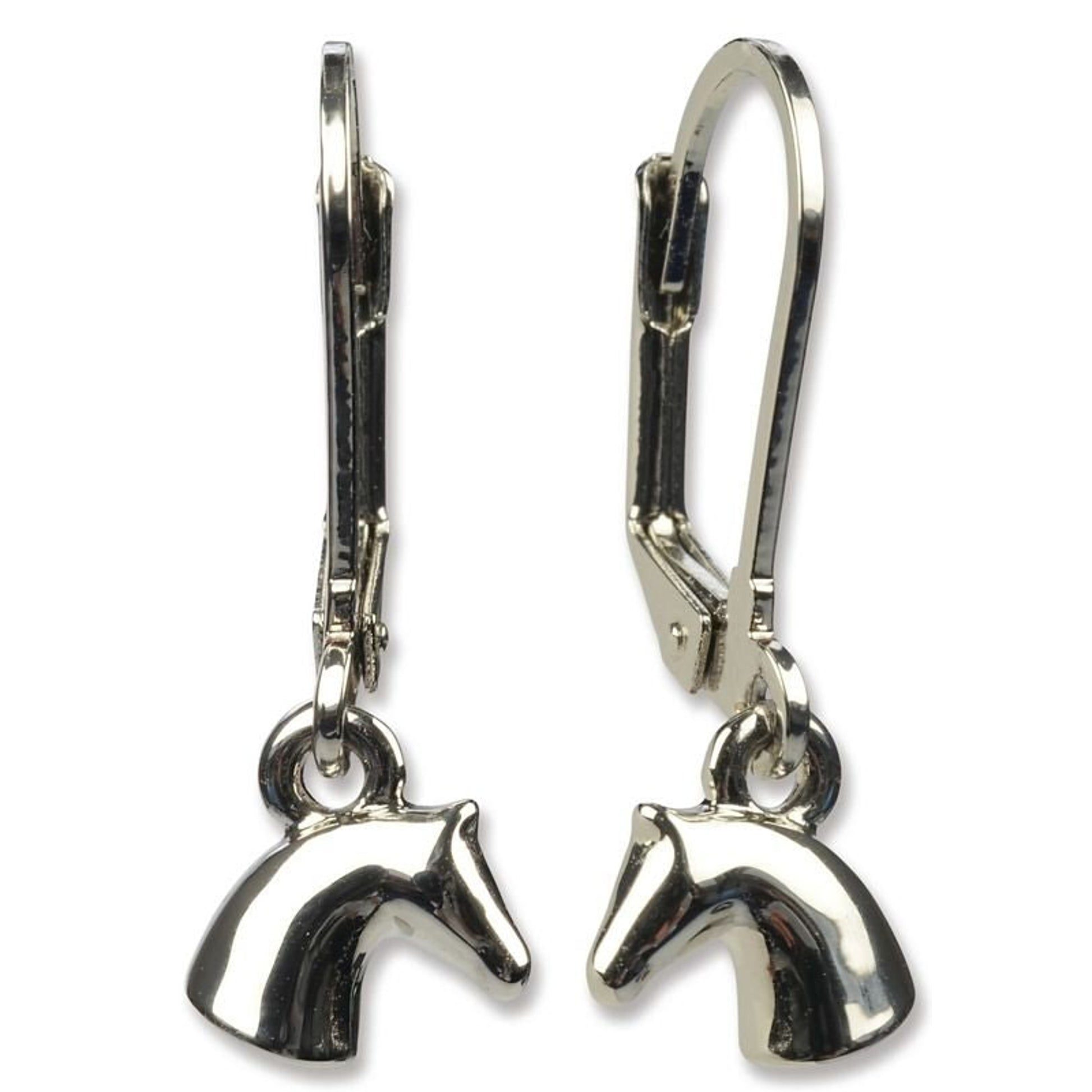 Kelley 3D HorseHead Earrings In Tin Gift BoxBk/Wh