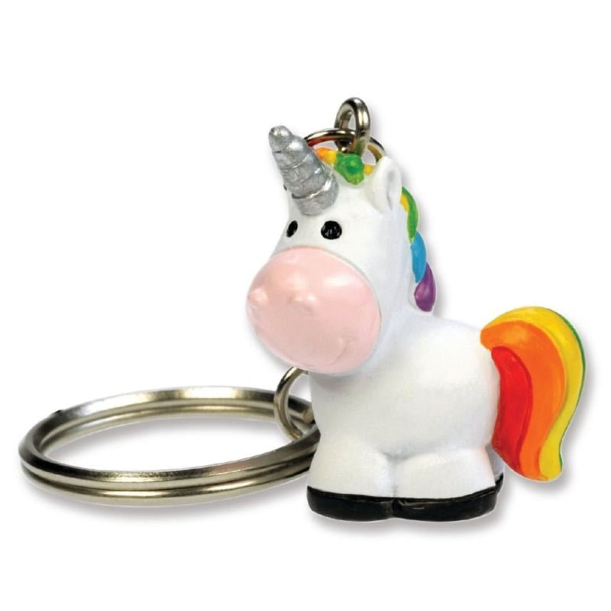 Kelley 3D Rainbow Unicorn KeychainBk/Wh