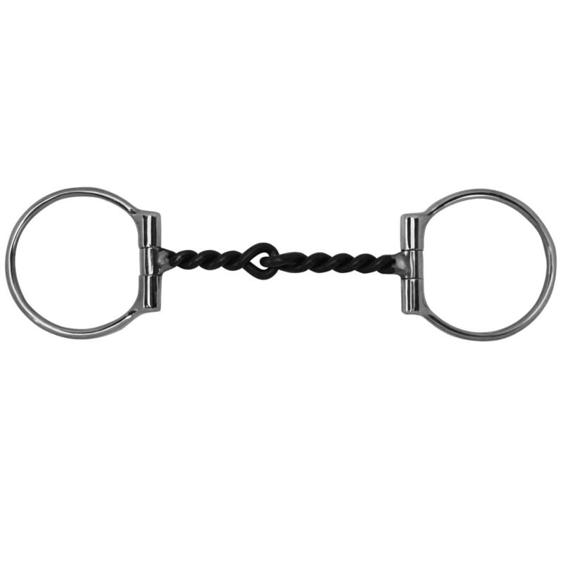 Twist Black Steel Western Dee Snaffle Bit 5 Brn