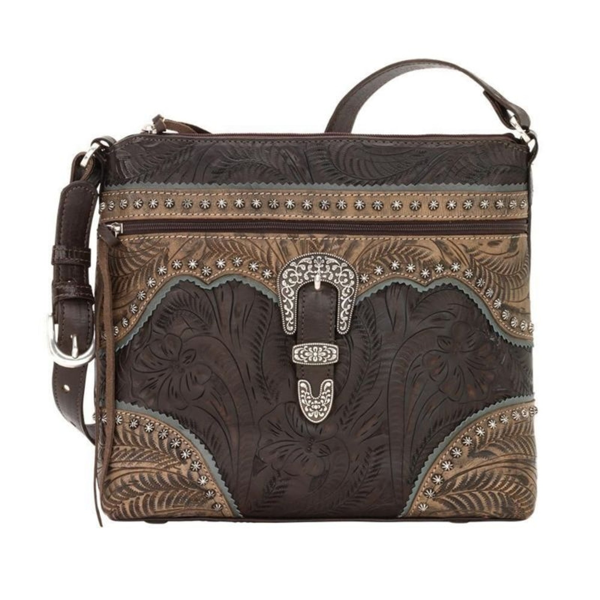 American West Saddle Ridge Zip Top Shoulder Bag