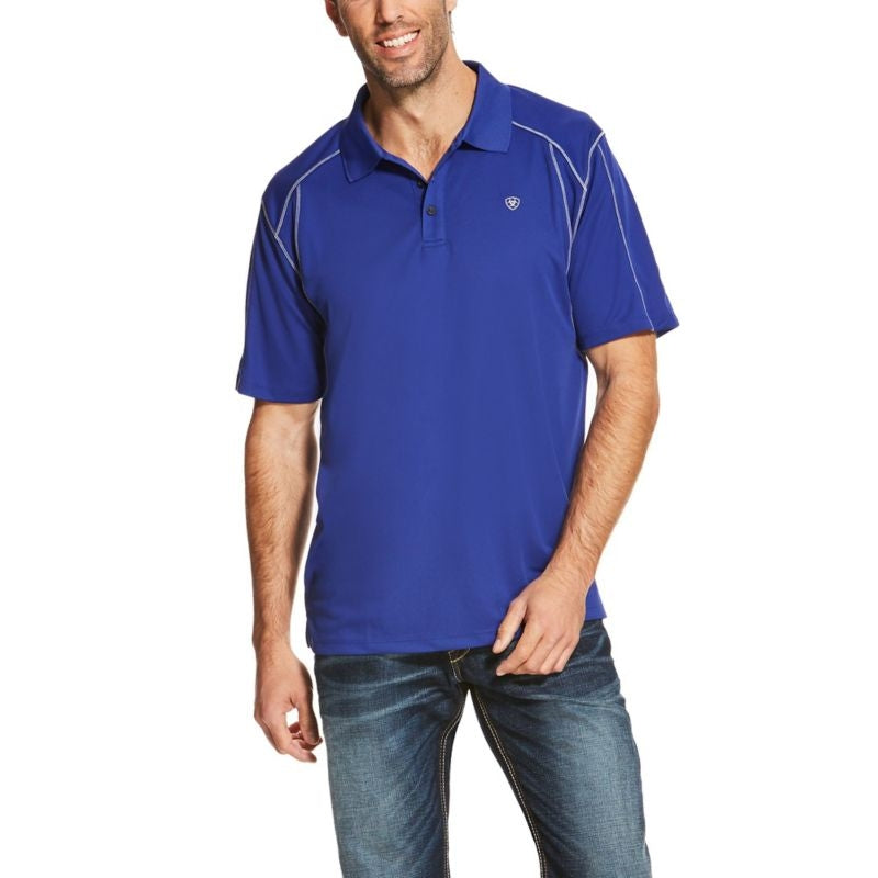 Ariat Mens AC Polo -Blue Frond Small Blue Frond