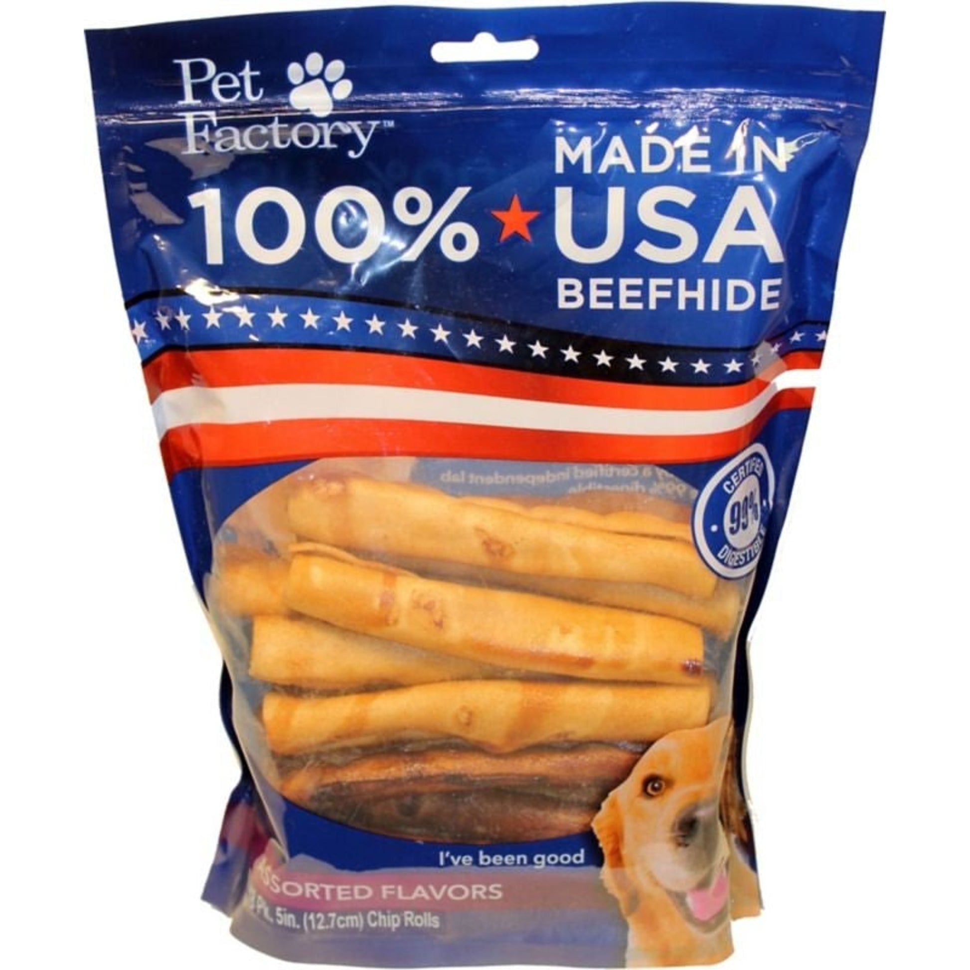 Usa Beefhide Chip Rolls 18 Pk 5In Beef Chicken