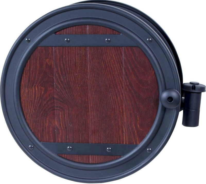 Wall Mount Hose Reel Whiskey Barrel Finish 150Ft