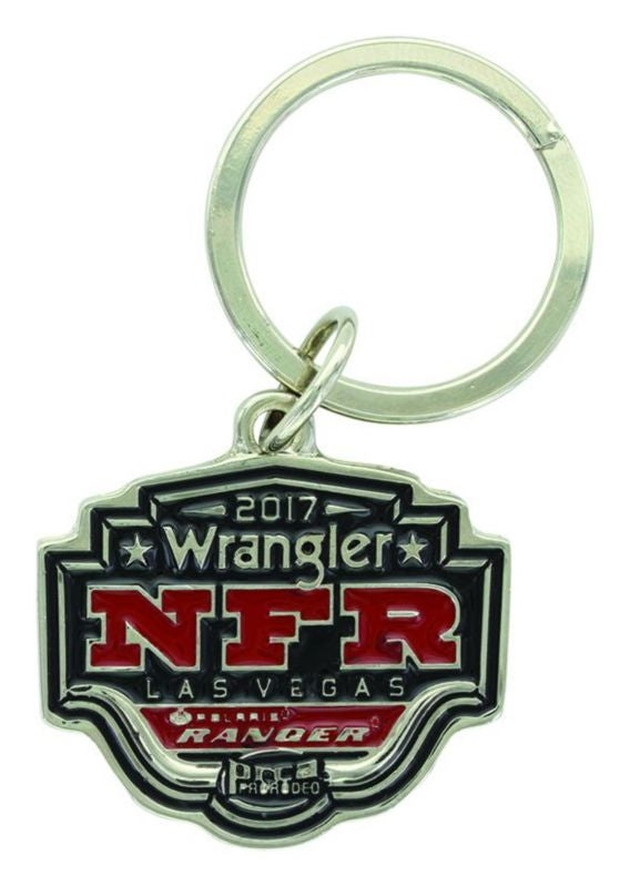MontanaSilver 2017Wnfr Painted Shield KeyRingBk/Wh