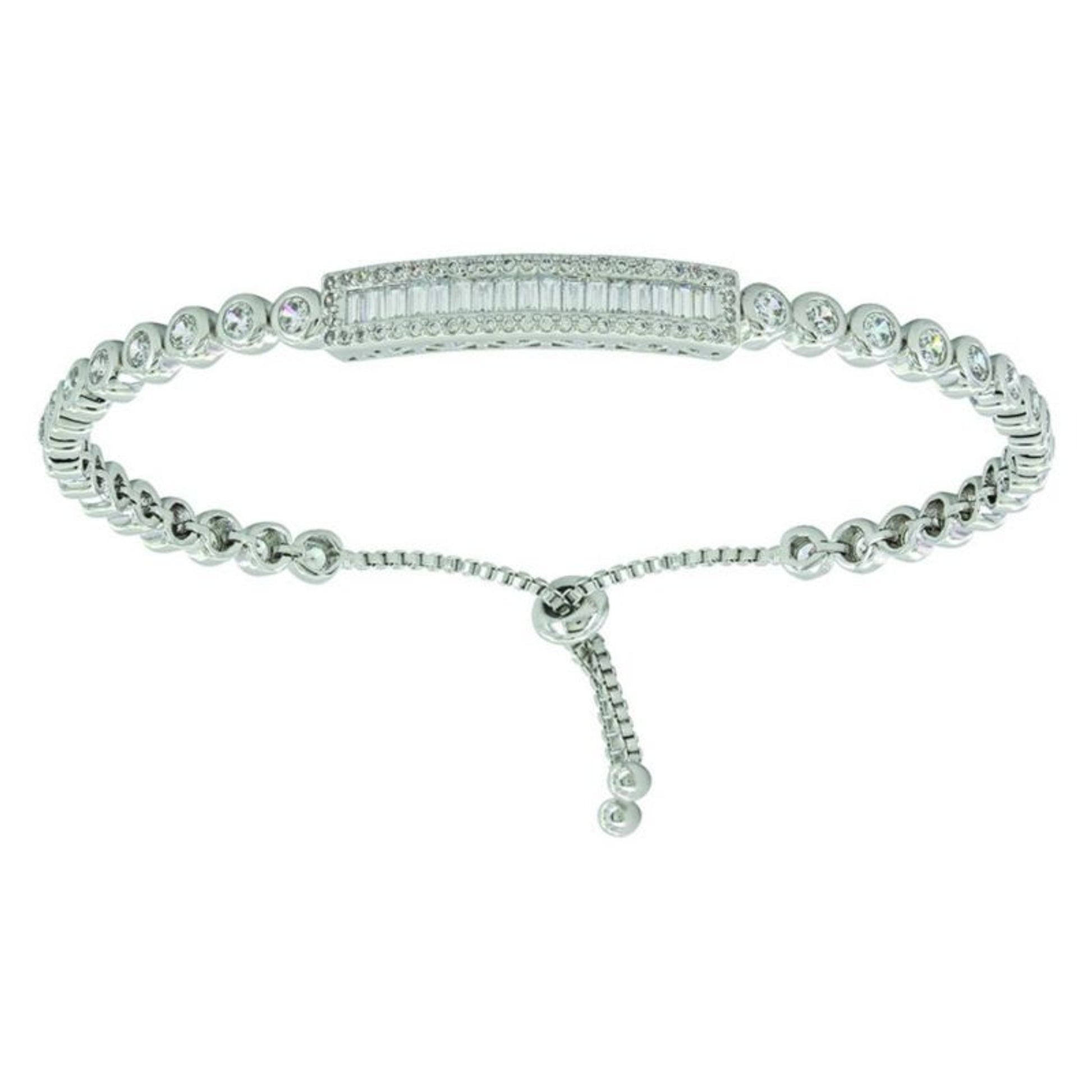 Montana Silver Baguette Lariat BraceletBk/Wh