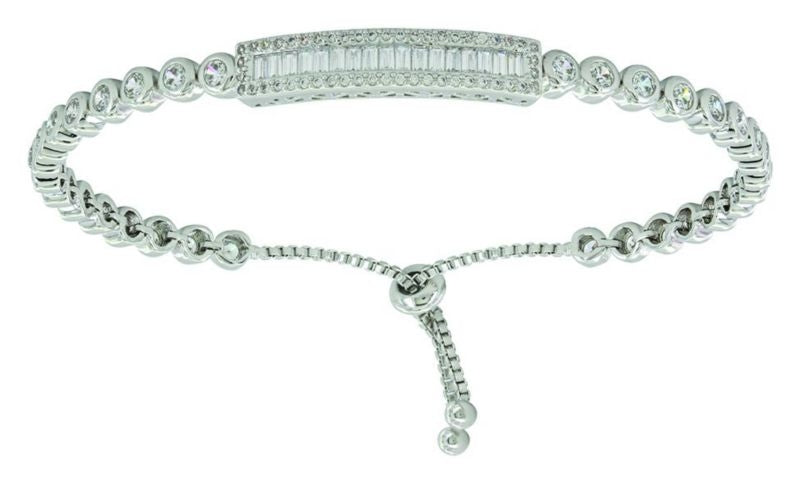 Montana Silver Baguette Lariat BraceletBk/Wh